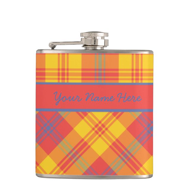 Clair rouge jaune jaune et bleu Plaid Flacon de ha (Devant)