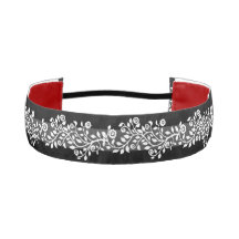 Clair Vintage Floral Élégant noir blanc gris