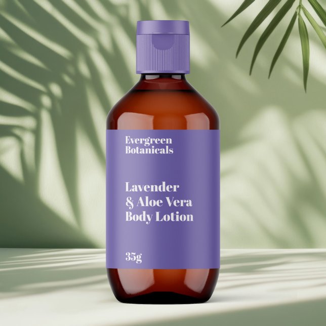 Clair violet moderne Cosmétique Étiquette bouteill (Créateur téléchargé)