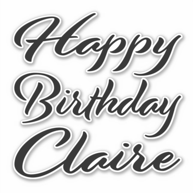 Claire Name Vorname black Sticker Geburtstag (Devant)