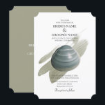 Clam Aquarelle Stroke Wedding Invitations<br><div class="desc">Cette chambre offre une vue sur la mer ou sur la piscine. Mariage sur la plage avec une palourde placée au-dessus d'un trait d'aquarelle élégant. Les tons terreux bleu-vert poussiéreux de la palourde donnent au design une esthétique naturelle. La couleur de trait de peinture est également utilisée pour le côté...</div>