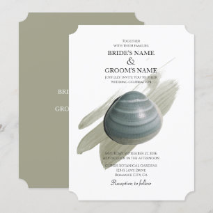 Clam Aquarelle Stroke Wedding Invitations