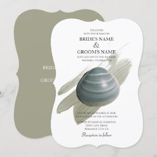 Clam Aquarelle Stroke Wedding Invitations
