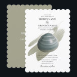 Clam Aquarelle Stroke Wedding Invitations<br><div class="desc">Cette chambre offre une vue sur la mer ou sur la piscine. Mariage sur la plage avec une palourde placée au-dessus d'un trait d'aquarelle élégant. Les tons terreux bleu-vert poussiéreux de la palourde donnent au design une esthétique naturelle. La couleur de trait de peinture est également utilisée pour le côté...</div>