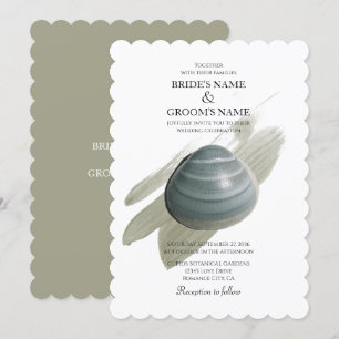 Clam Aquarelle Stroke Wedding Invitations