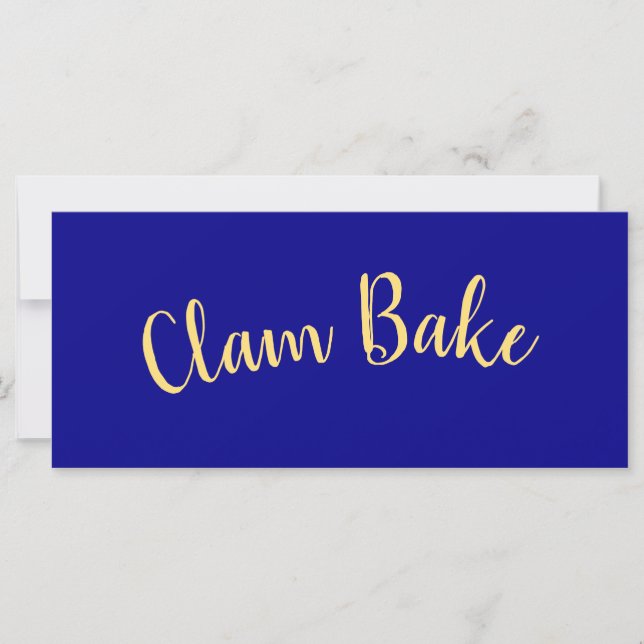 CLAM BAKE Fancy Fun Text Royal Blue Arrière - plan (Devant)