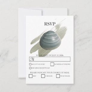 Clam Watercolor Stroke Wedding Cartes RSVP