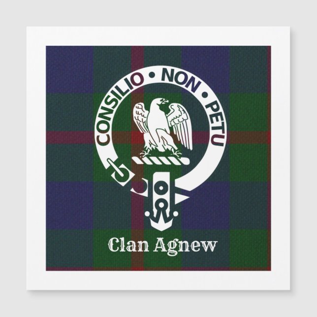 Clan Agnew Crest Badge et Tartan (Devant)