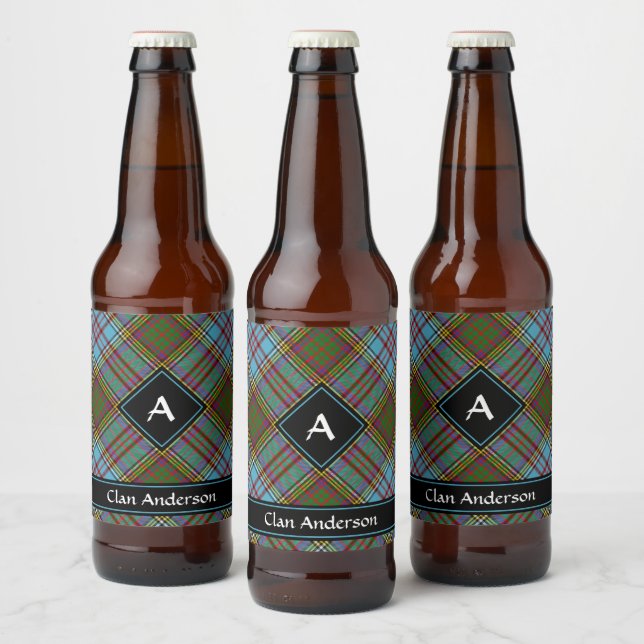 Clan Anderson Tartan Étiquette de bouteille de biè (Bouteilles)
