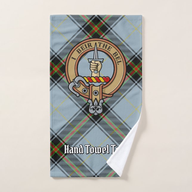 Clan Bell Crest sur Tartan (Serviette à main)