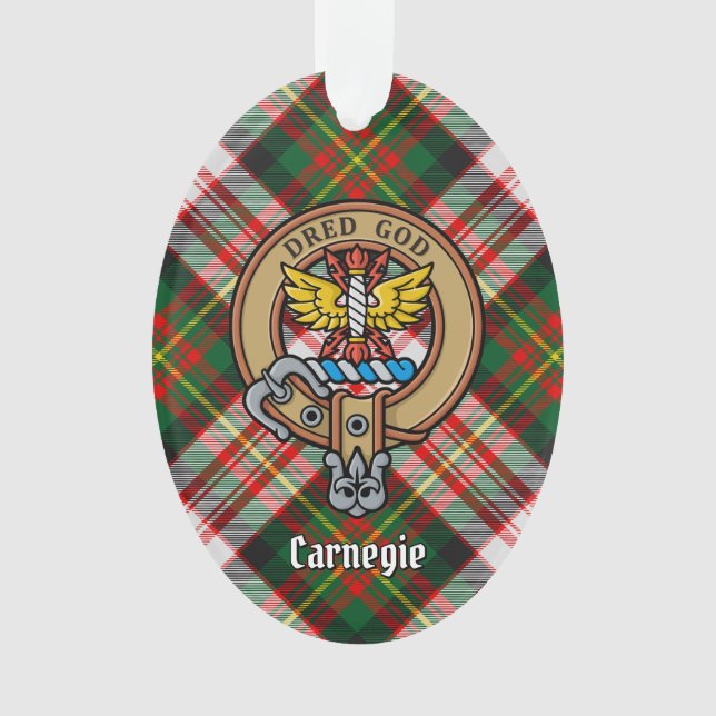 Clan Carnegie Crest sur la robe Tartan (devant)