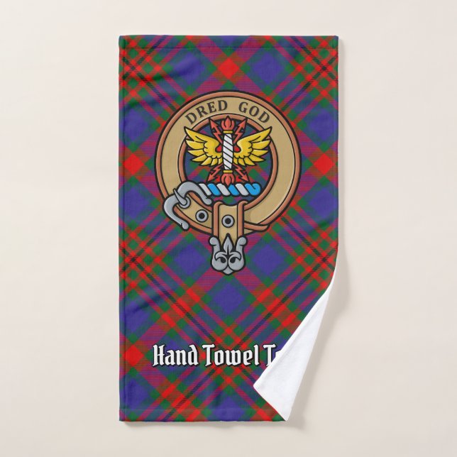 Clan Carnegie Crest sur Tartan (Serviette à main)