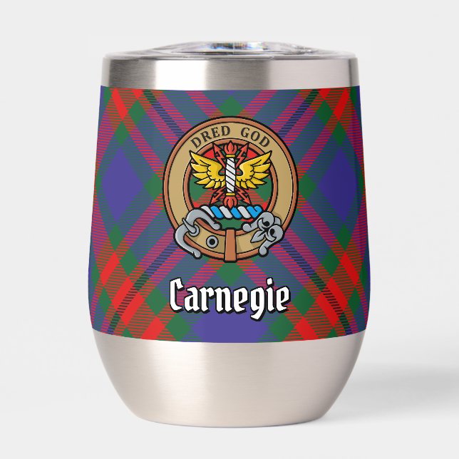 Clan Carnegie Crest sur Tartan (Avant)
