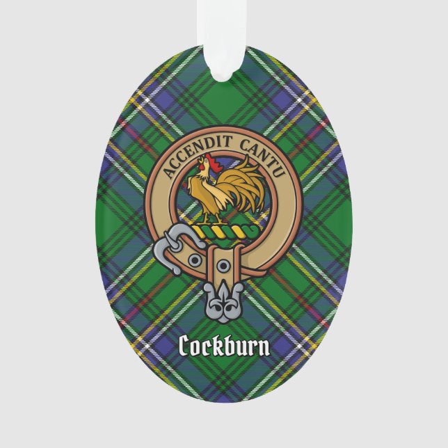 Clan Cockburn Crest sur Tartan (devant)