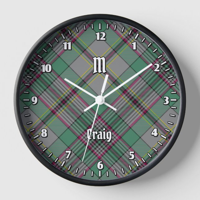 Clan Craig Tartan Grande horloge (Recto)
