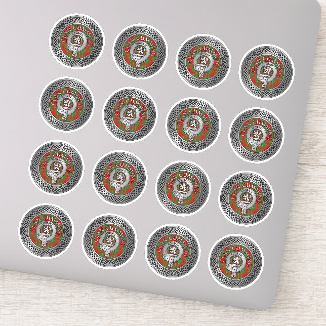 Clan Cumming Crest & Tartan Knot Sticker (Détail)