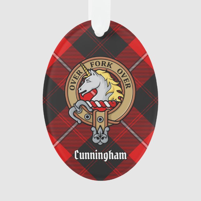 Clan Cunningham Crest sur Tartan (devant)