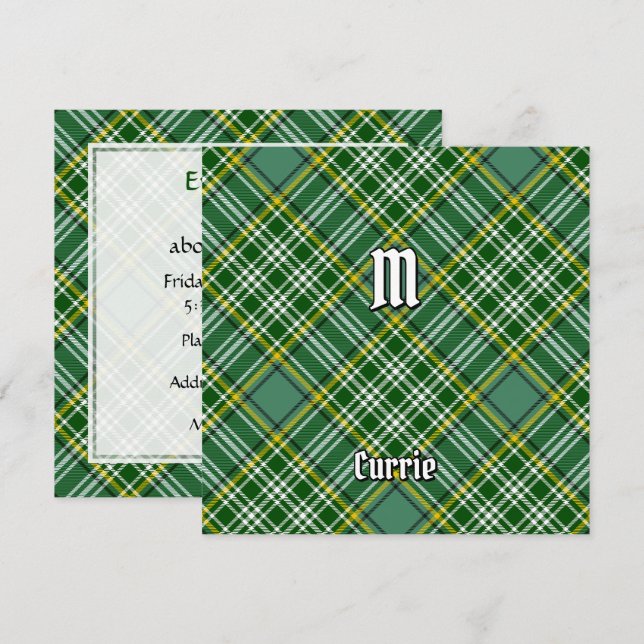 Clan Currie Tartan Invitation (Devant / Derrière)