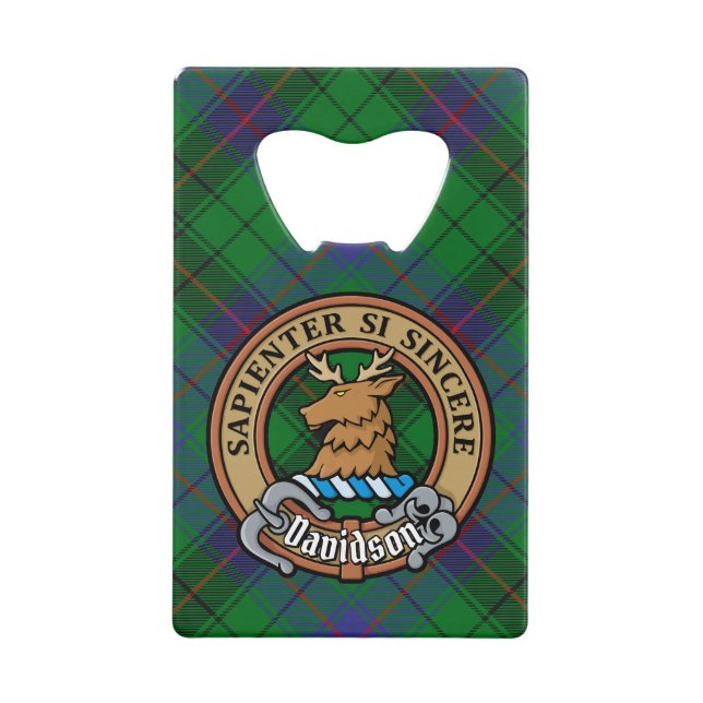 Clan Davidson Crest sur Tartan (Devant)