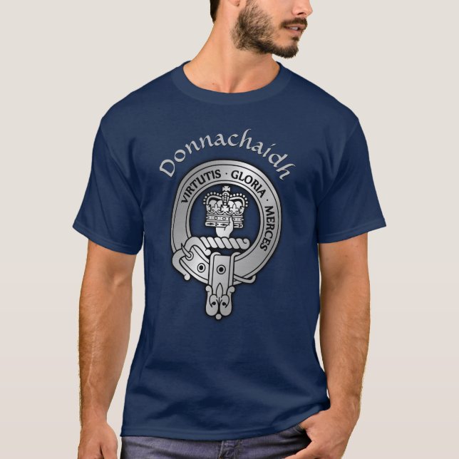 Clan Donnachaidh Crest & Tartan T-Shirt (Devant)