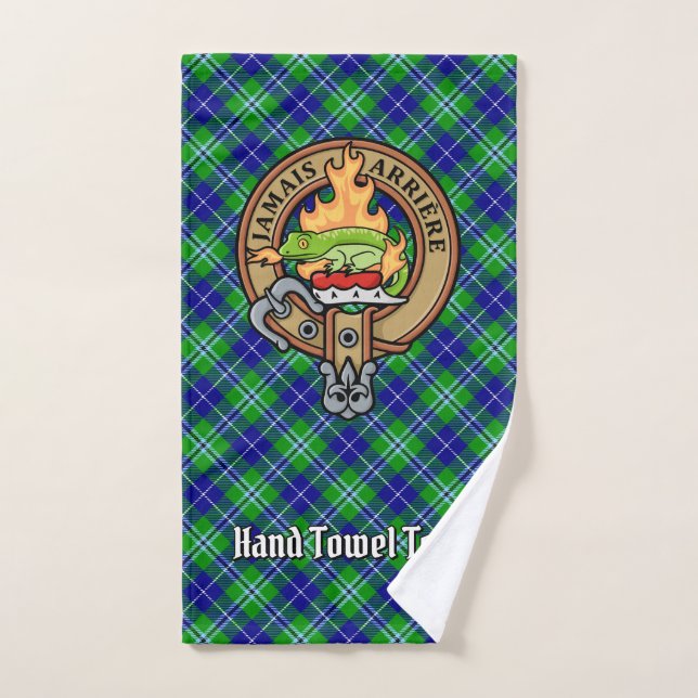 Clan Douglas Crest sur Tartan (Serviette à main)