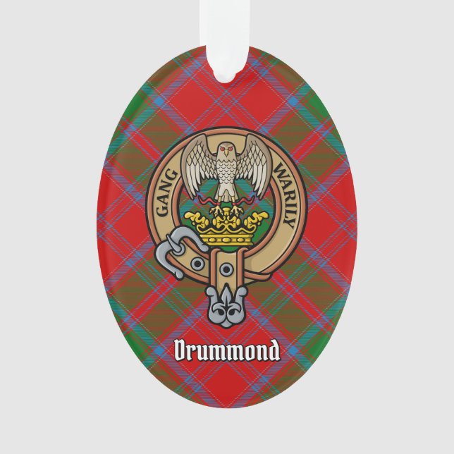 Clan Drummond Crest sur Tartan (devant)