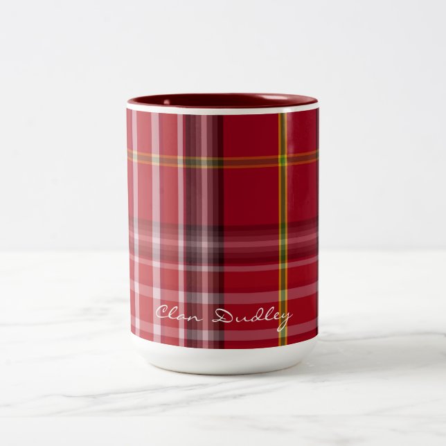 Clan écossais Dudley Tartan Designer Mugs (Centre)
