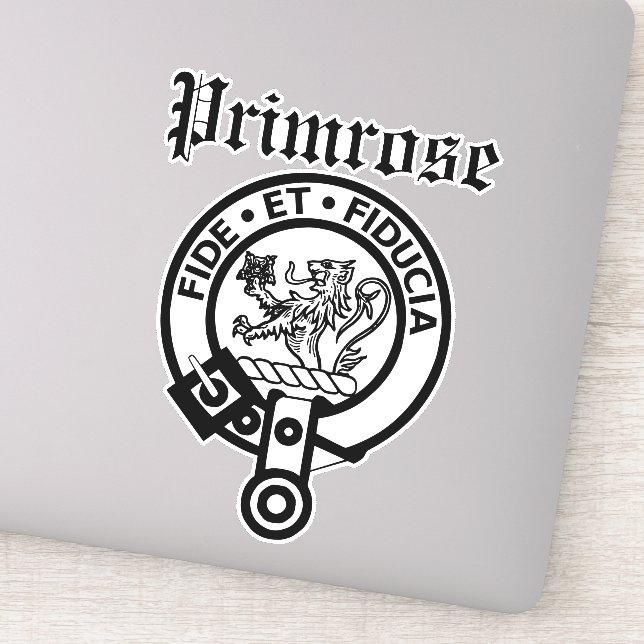 Clan écossais Primrose Crest Badge Grand Sticker (Détail)