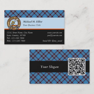 Clan Elliot Ancien Carte de visite Tartan
