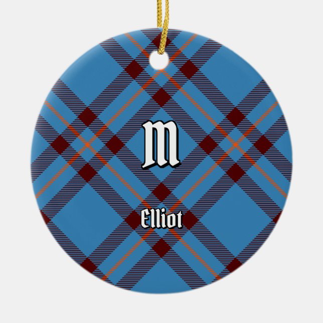 Clan Elliot Ancien Tartan Ornement en céramique (Devant)