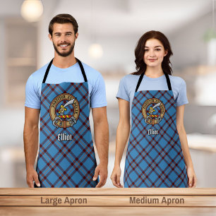Clan Elliot Crest sur l'ancien tablier de Tartan