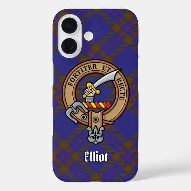 Clan Elliot Crest sur le coque iphone Tartan moder (Verso)