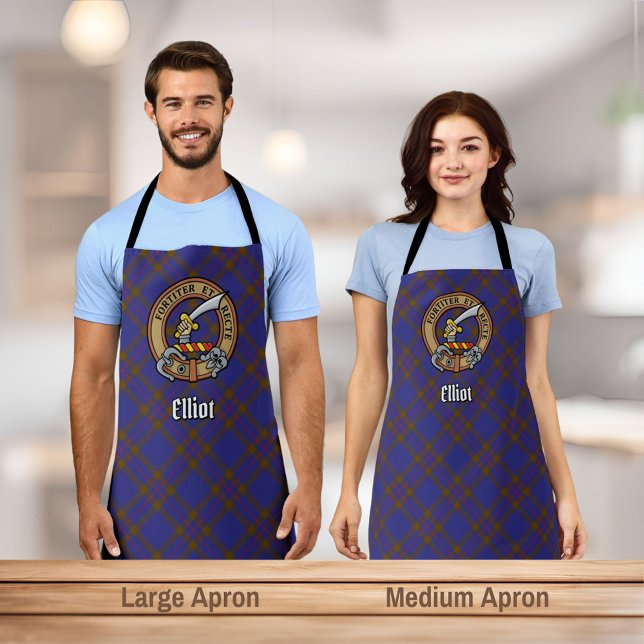 Clan Elliot Crest sur le tablier Tartan moderne (Créateur téléchargé)