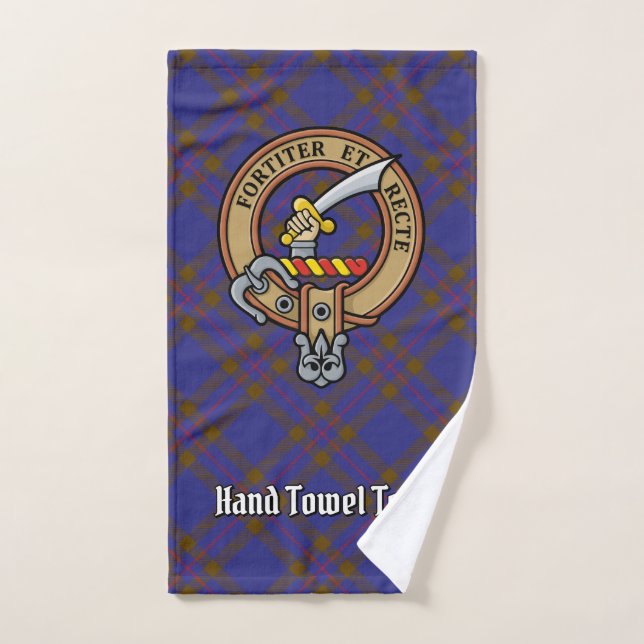 Clan Elliot Crest sur Tartan moderne (Serviette à main)