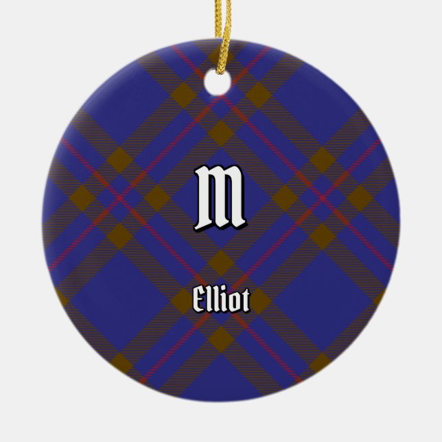 Clan Elliot Moderne Tartan Ornement en céramique (Devant)