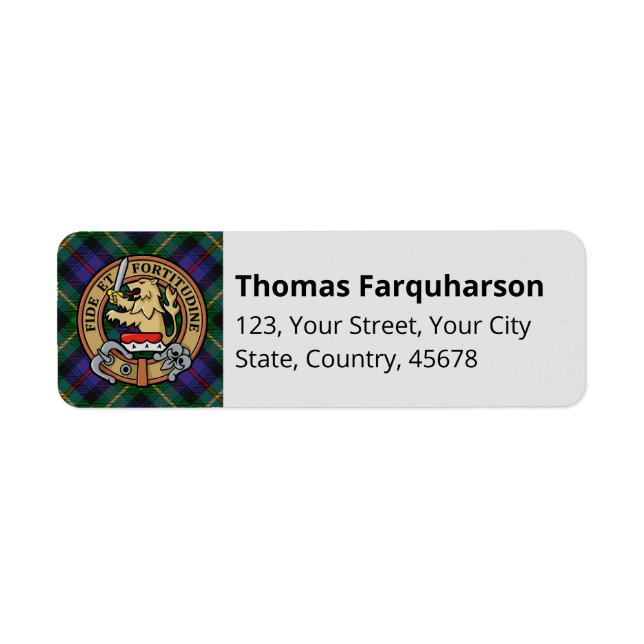 Clan Farquharson Tartan Étiquette (Devant)