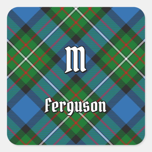 Clan Ferguson Tartan Square Sticker (Devant)