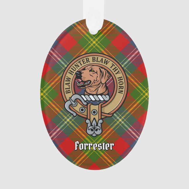 Clan Forrester Crest sur Tartan (devant)