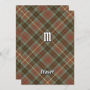 Clan Fraser Chasse Patiné Tartan Invitation