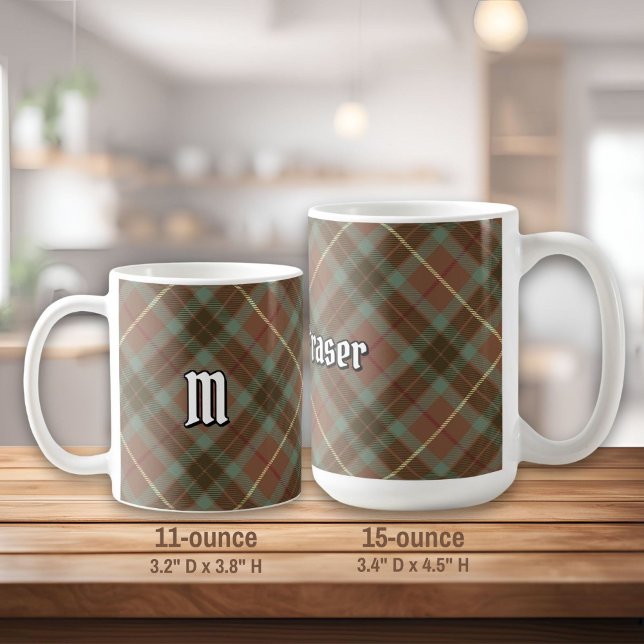 Clan Fraser Chasse Patinée Tartan Café Mug (Créateur téléchargé)
