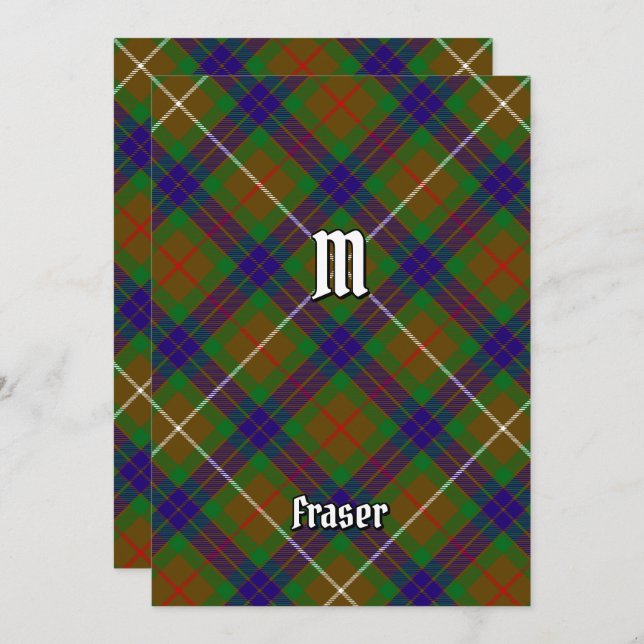 Clan Fraser Chasse Tartan Invitation (Devant / Derrière)