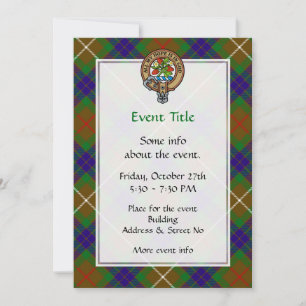 Clan Fraser Crest sur la chasse Tartan Invitation