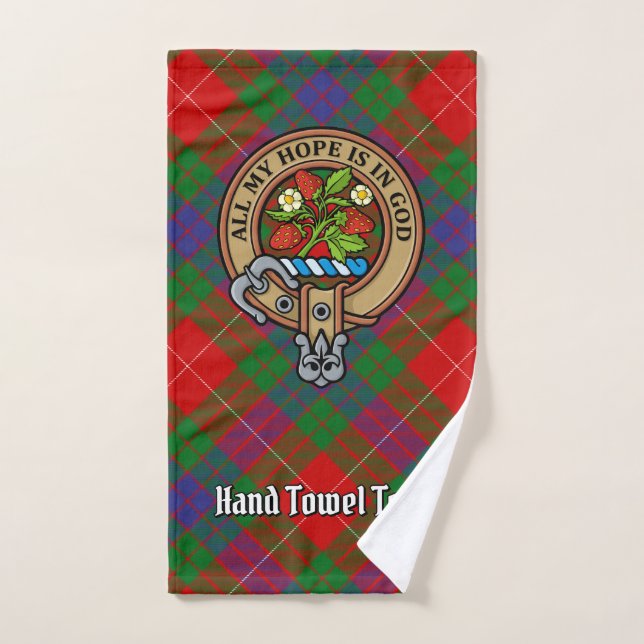 Clan Fraser Crest sur Tartan (Serviette à main)