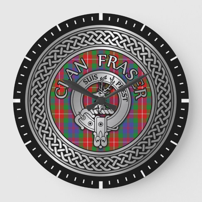 Clan Fraser Crest & Tartan Knot Grande horloge (Recto)
