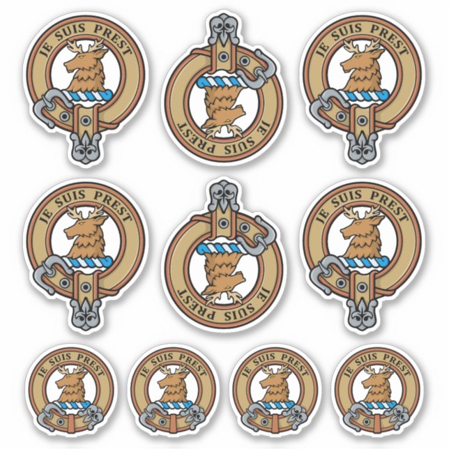 Clan Fraser de Lovat Crest Sticker Set (Devant)
