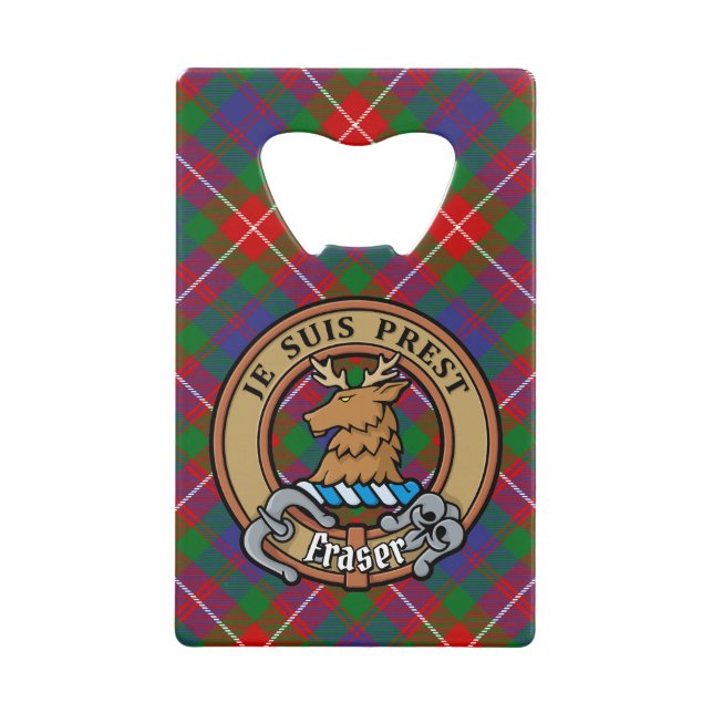 Clan Fraser de Lovat Crest sur Tartan (Devant)