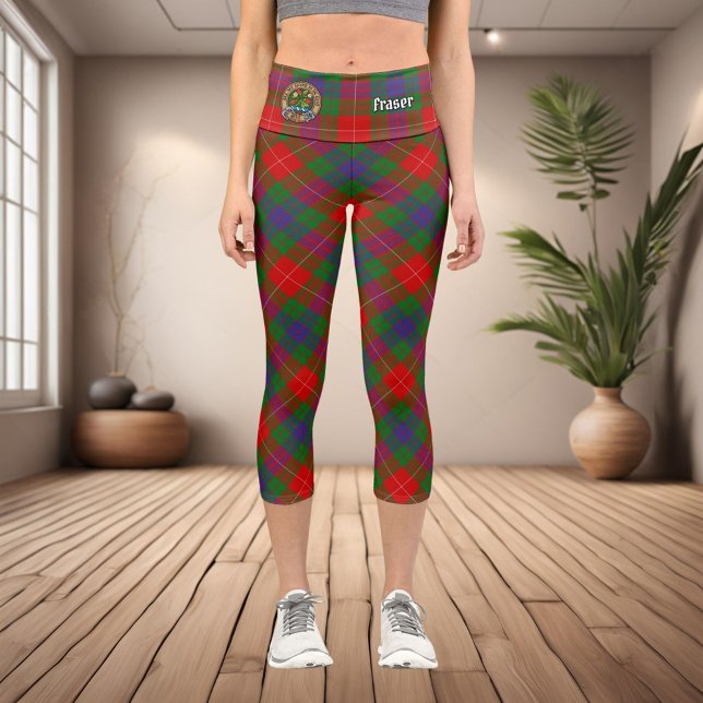 Clan Fraser Tartan Capri Leggings (Créateur téléchargé)