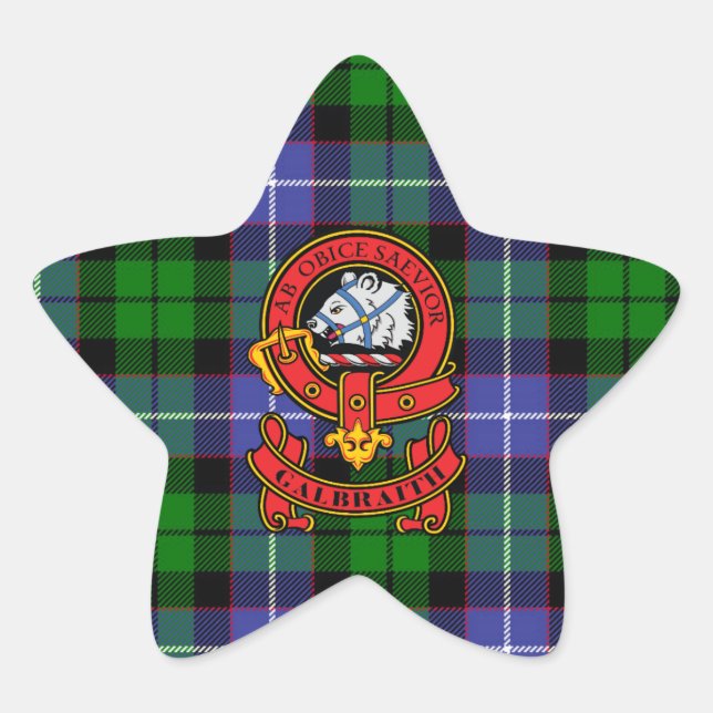 Clan Galbraith Star Sticker avec Crest (Devant)