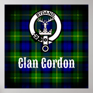 Clan Gordon Crest et Tartan Poster