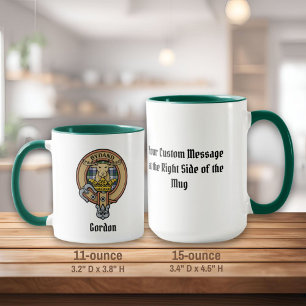 Clan Gordon Crest sur la robe Tartan Mug